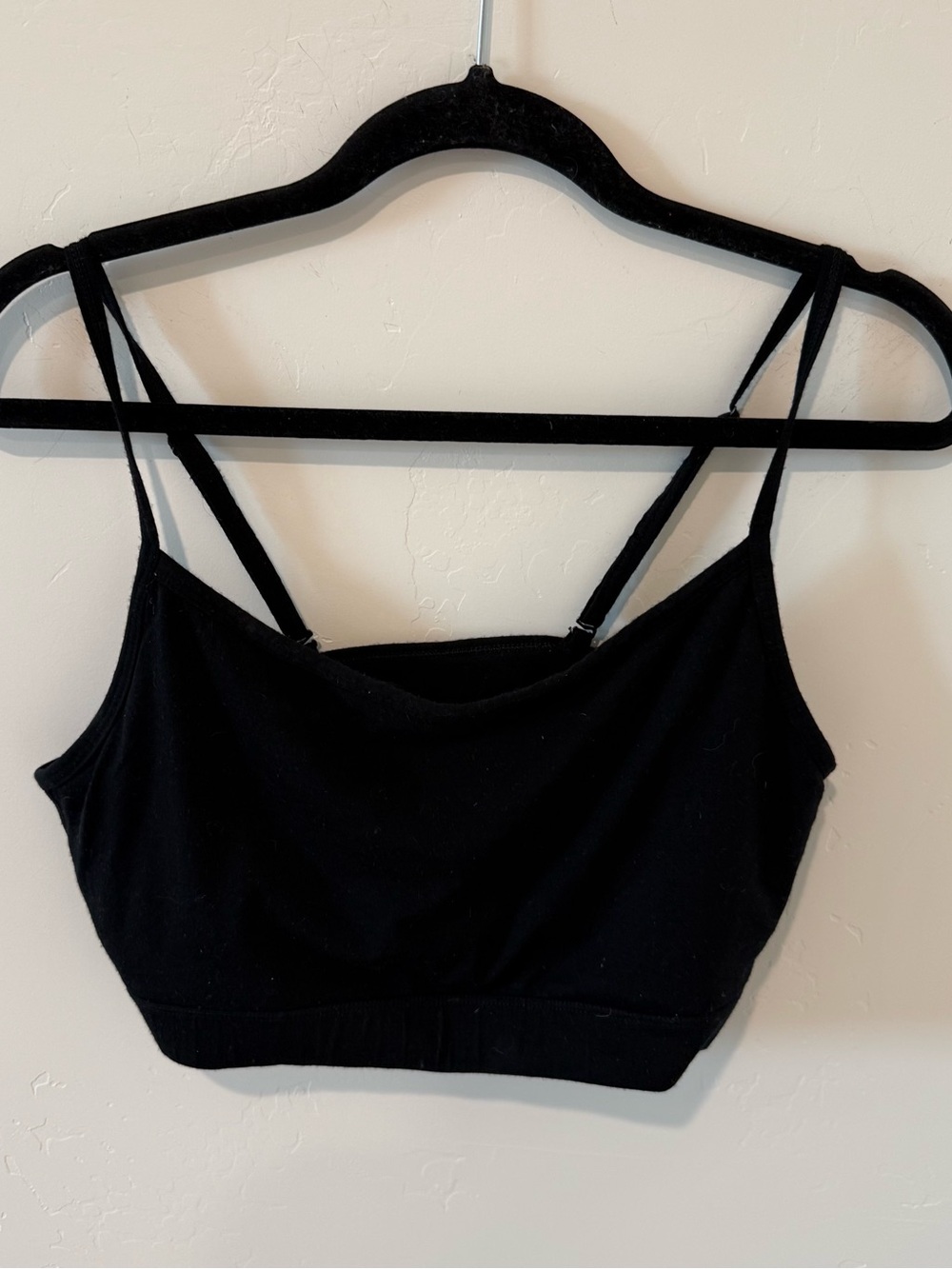 Woolx Luna Black Strappy Bralette Womens X-Large Merino Wool Lightweight